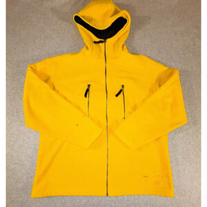 Tommy Hilfiger Mens M Yellow Fleece Hooded Jacket Full Zip TH Logo